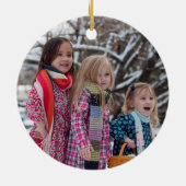 Cute KerstBeer Snow Wereldbol Foto Keramisch Ornament (Achterkant)