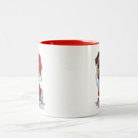 Cute Kerstbeker Santa Suit Tweekleurige Koffiemok (Center)