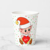 Cute-kerstbekertjes voor elf en Confetti papier Papieren Bekers (Achterkant)