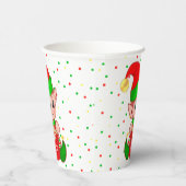 Cute-kerstbekertjes voor elf en Confetti papier Papieren Bekers (Rechts)