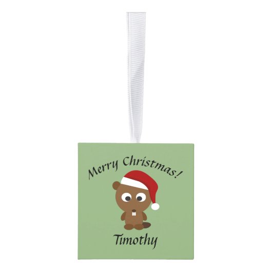 Cute Kerstbever Ornament (Rechts)