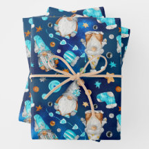 Cute Kerstblauw Scandinavian Gnomes