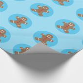 Cute Kerstblauw tandbrood Cadeaupapier (Hoek)