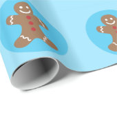 Cute Kerstblauw tandbrood Cadeaupapier (Rol Hoek)