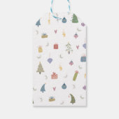 Cute kerstbomen Cadeaus Ornamenten Pattern Cadeaulabel (Achterkant)