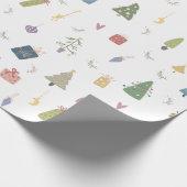 Cute kerstbomen Cadeaus Ornamenten Pattern Cadeaupapier (Hoek)