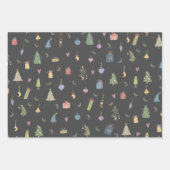 Cute kerstbomen Cadeaus Ornamenten Pattern Inpakpapier Vel (Voorkant 2)