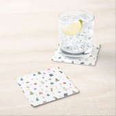 Cute kerstbomen Cadeaus Ornamenten Pattern Kartonnen Onderzetters (Insitu)