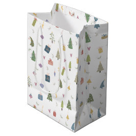 Cute kerstbomen Cadeaus Ornamenten Pattern Medium Cadeauzakje
