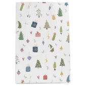 Cute kerstbomen Cadeaus Ornamenten Pattern Medium Cadeauzakje (Voorkant)