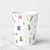 Cute kerstbomen Cadeaus Ornamenten Pattern Papieren Bekers (Achterkant)