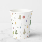Cute kerstbomen Cadeaus Ornamenten Pattern Papieren Bekers (Rechts)