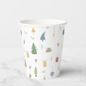 Cute kerstbomen Cadeaus Ornamenten Pattern Papieren Bekers (Voorkant)