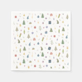 Cute kerstbomen Cadeaus Ornamenten Pattern Servet (Voorkant)