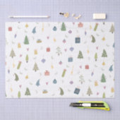 Cute kerstbomen Cadeaus Ornamenten Pattern Tissuepapier (Craft)