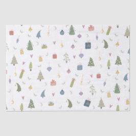 Cute kerstbomen Cadeaus Ornamenten Pattern Tissuepapier