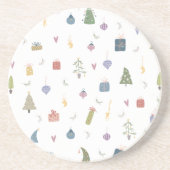 Cute kerstbomen Cadeaus Ornamenten Pattern Zandsteen Onderzetter (Voorkant)