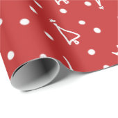Cute kerstbomen Holiday Pattern Red Cadeaupapier (Rol Hoek)
