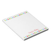 Cute Kerstbomen Naam Stocking Stuffer Notitieblok (Schuin)
