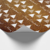 Cute kerstbomen Pattern |  bruin Cadeaupapier (Hoek)