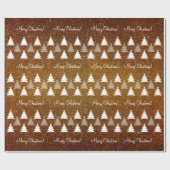 Cute kerstbomen Pattern |  bruin Cadeaupapier (Vlak)