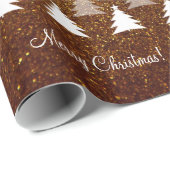 Cute kerstbomen Pattern |  bruin Cadeaupapier (Rol Hoek)