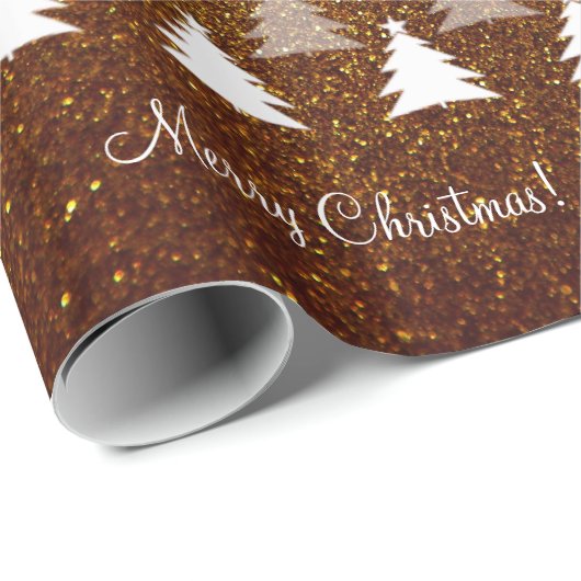 Cute kerstbomen Pattern | bruin Cadeaupapier (Rol Hoek)
