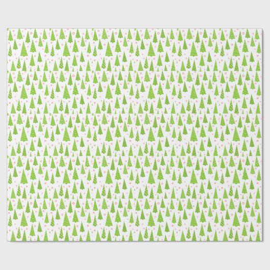 Cute kerstbomen Pattern Wrapping Paper Cadeaupapier (Vlak)