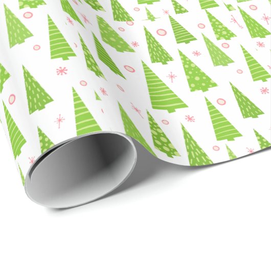 Cute kerstbomen Pattern Wrapping Paper Cadeaupapier (Rol Hoek)