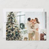 Cute kerstbomen Red Green Boho Two Photo Feestdagenkaart (Achterkant)