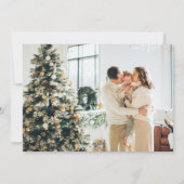 Cute Kerstbomen Red Green Boho Vier Foto Feestdagenkaart (Achterkant)