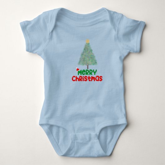 Cute Kerstboom Baby Bodysuit (Voorkant)
