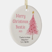 Cute Kerstboom Blush Roze Keramisch Ornament (Rechts)