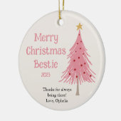 Cute Kerstboom Blush Roze Keramisch Ornament (Links)