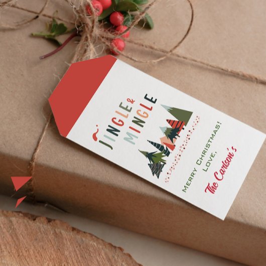 Cute kerstboom Gift Label Cadeaulabel