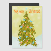 Cute Kerstboom met Blauwe Vogels (Voorkant / Achterkant)