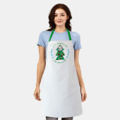 Cute Kerstboom met Hond Holiday Wit Schort (Gedragen)