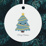Cute kerstboom Metal Ornament<br><div class="desc">Decoreer je kerstboom met een leuke kerstboom in cartoon stijl. Verander de tekst voor een perfecte verpersoonlijking of om een gift te maken!</div>