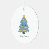 Cute kerstboom Metal Ornament (Voorkant links)