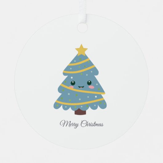 Cute kerstboom Metal Ornament (Voorkant)
