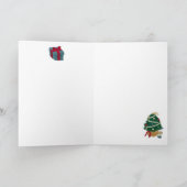 Cute kerstboom op strepen. Aanpasbaar Feestdagen Kaart (Binnen)