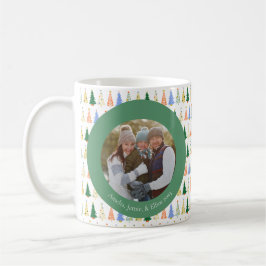 Cute Kerstboom Rood Groen Familie Eigen Foto Koffiemok