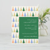 Cute Kerstboom Rood Groen Kerstfeest Kaart (Staand voorkant)