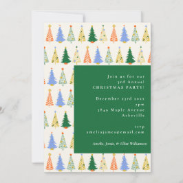 Cute Kerstboom Rood Groen Kerstfeest Kaart