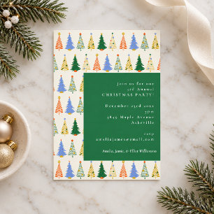 Cute Kerstboom Rood Groen Kerstfeest Kaart