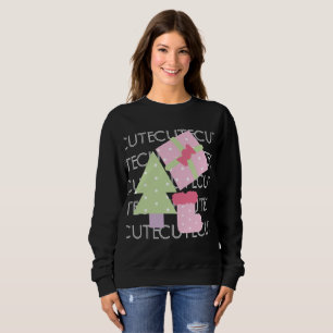 Cute Kerstboom Sock Kado's Roze Trui