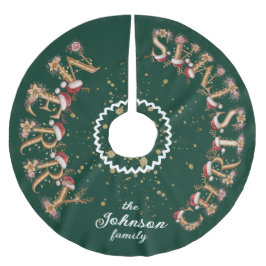 Cute Kerstboom Vloerkleed met Familienaam Rok