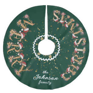 Cute Kerstboom Vloerkleed met Familienaam Rok