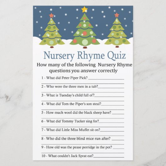 Cute kerstboomkwekerij Nursery Rhyme Quiz baby sho (Voorkant)