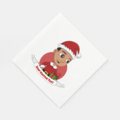 Cute Kerstboy cartoon Napkins Servet (Hoek)